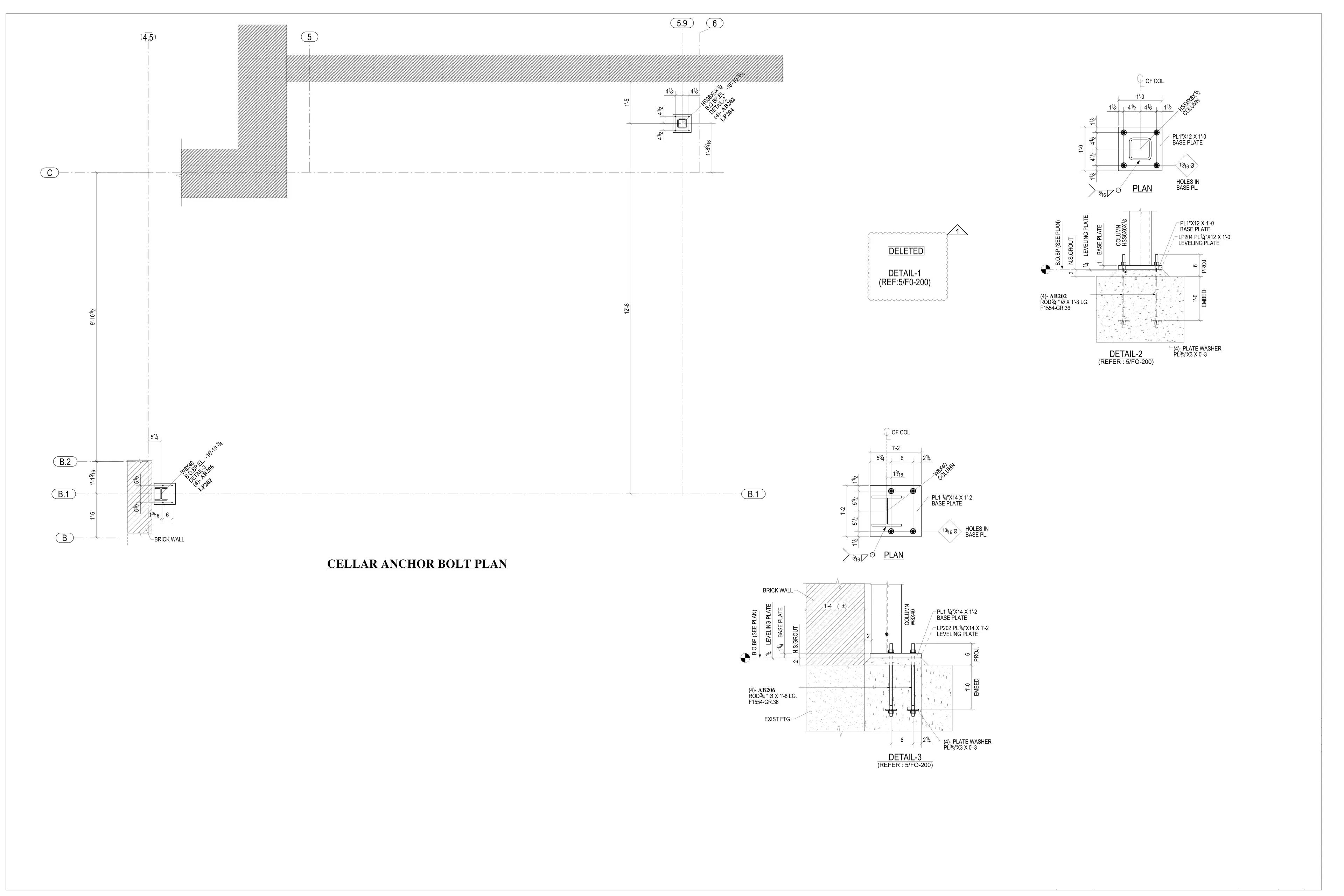 Cellar Anchor Bolt Plan