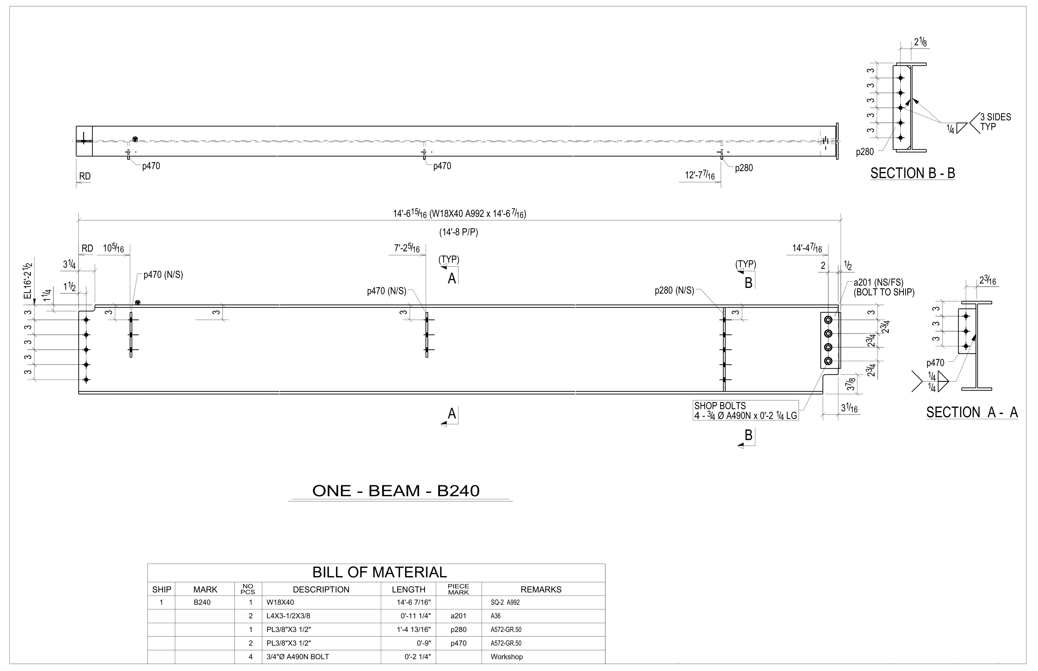Beam Detail Sheet 1