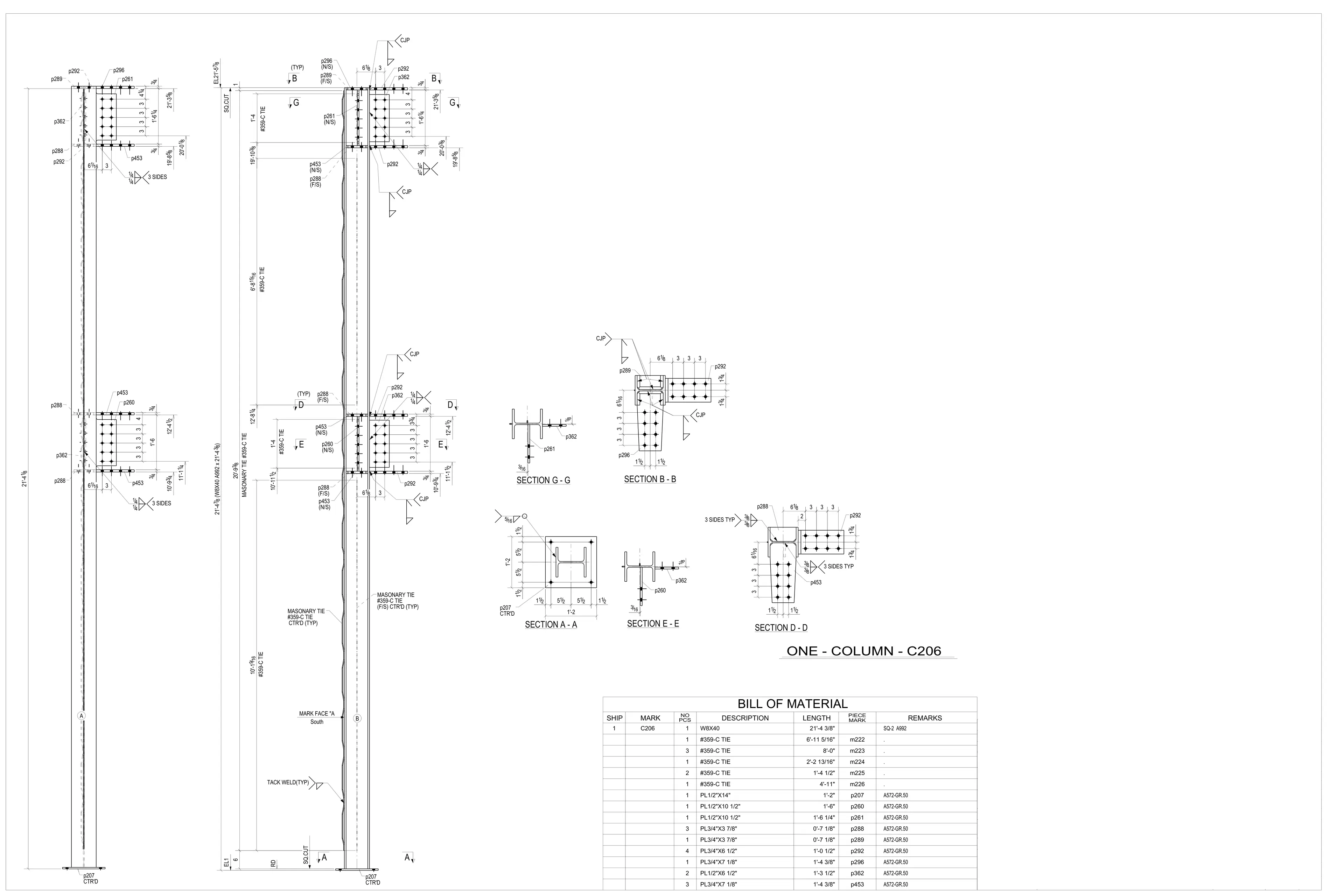 Column Detail Sheet