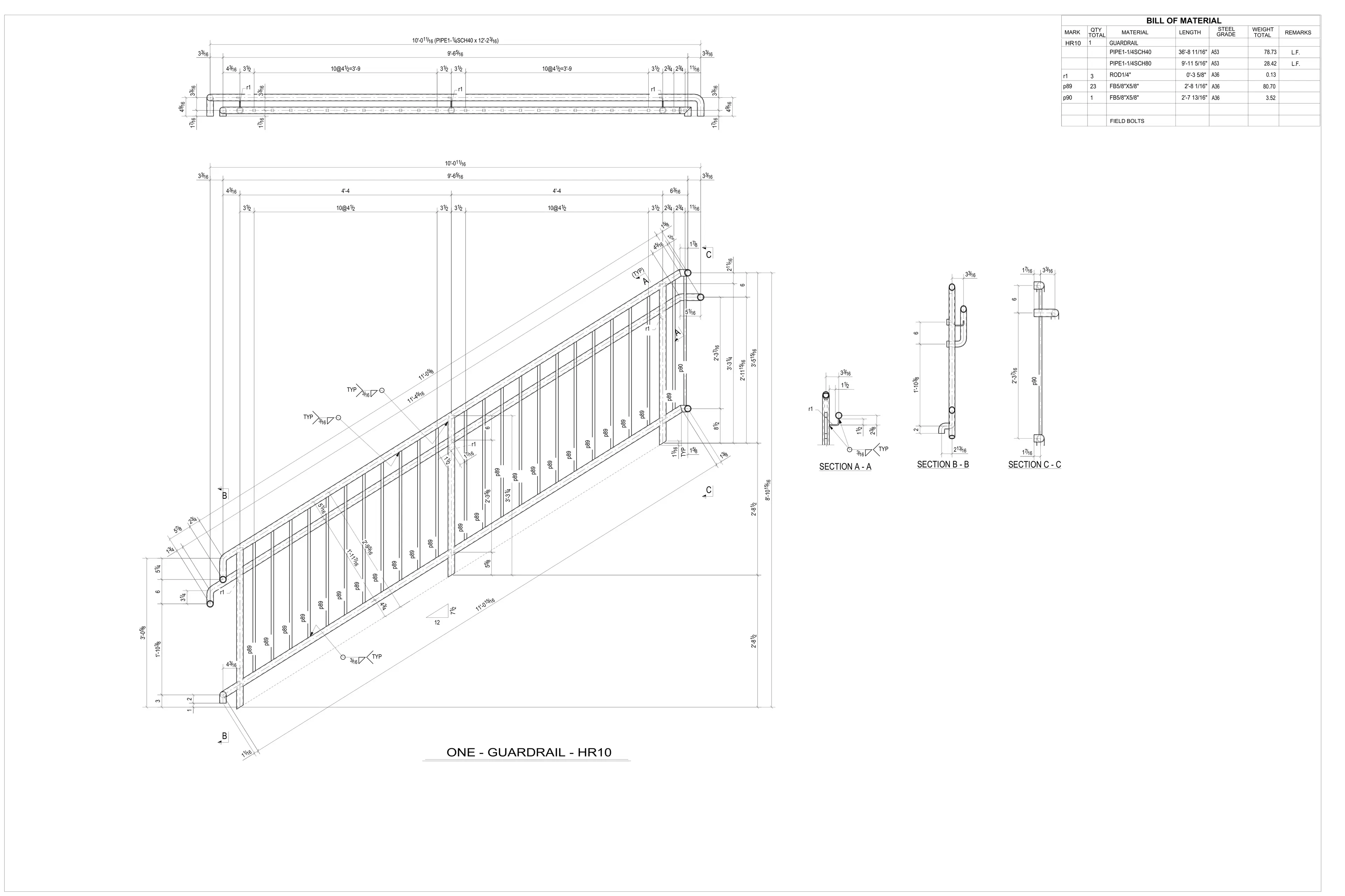 GaurdRail Detail Sheet